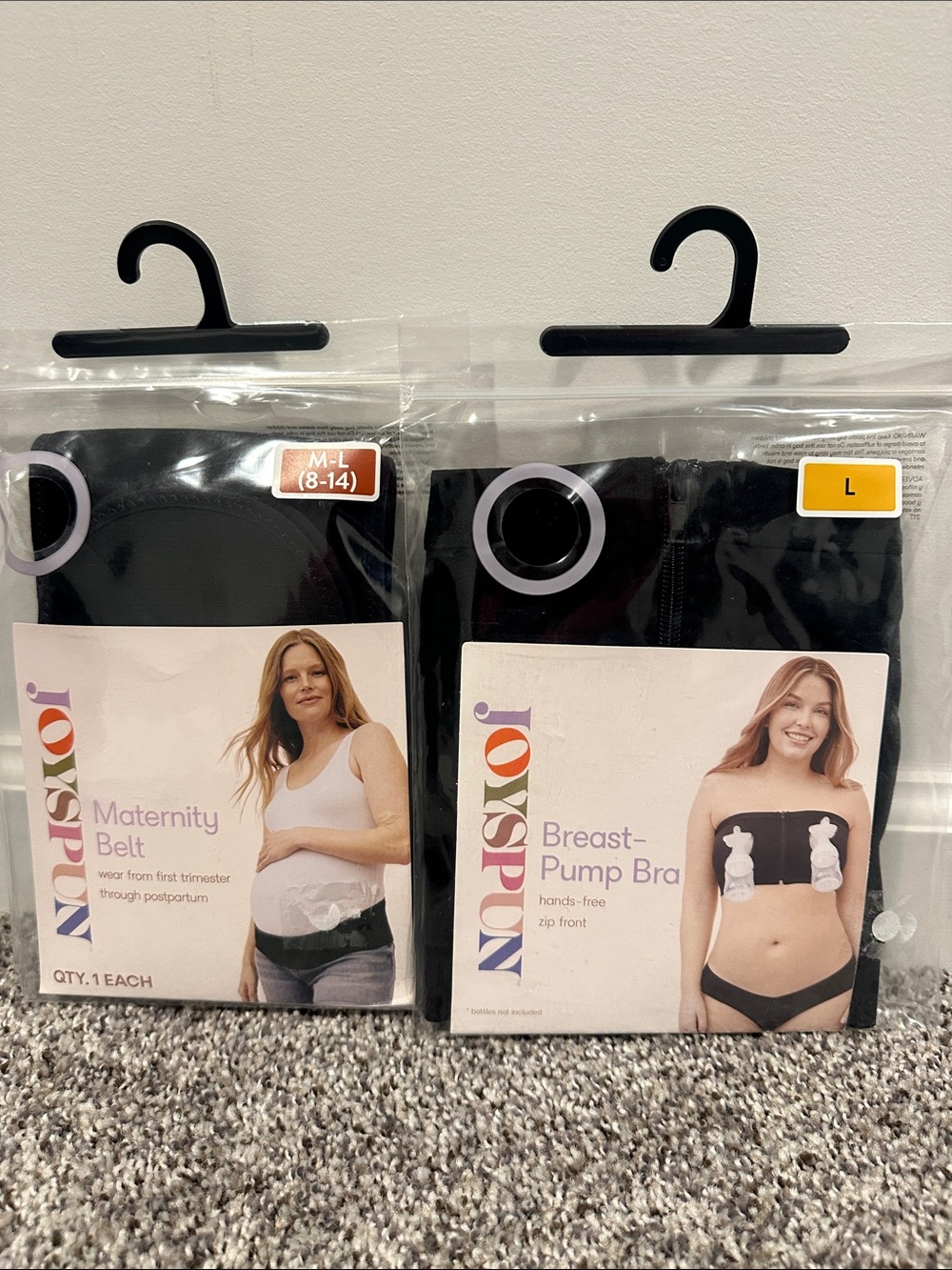 Joyspun Maternity Belt & Breast-Pump Bra Set - Black